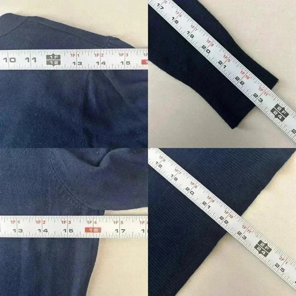 Ricki’s Cardigan V Neck Button Front Fitted Blue Size Small - Picture 12 of 16